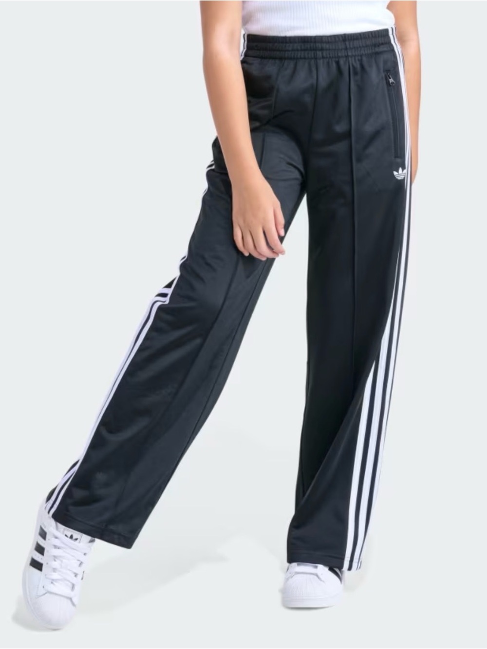 adidas Blue Track Pants with White Side Stripes